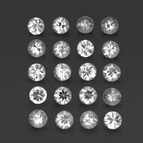 3.19 ctw White Sapphire Stones, Natural Sapphire in Diamond-Cut Shape for Sale