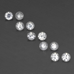 1.63 ctw White Sapphire Gemstones, Sapphire Gems in Diamond-Cut Shape for Sale.