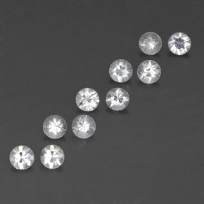 1.63 ctw White Sapphire Stones, Natural Sapphire in Diamond-Cut Shape for Sale