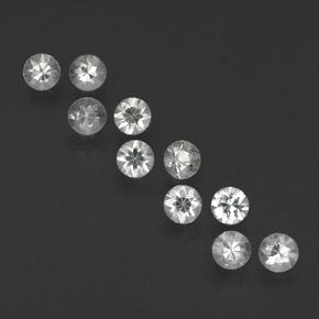 1.77 ctw White Sapphire Gemstones, Sapphire Gems in Diamond-Cut Shape for Sale.