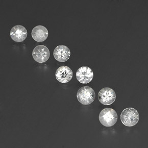1.84 ctw White Sapphire Gemstones, Sapphire Gems in Diamond-Cut Shape for Sale.