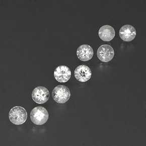 1.84 ctw White Sapphire Stones, Natural Sapphire in Diamond-Cut Shape for Sale