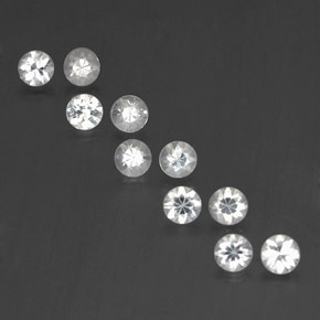 1.74 ctw White Sapphire Gemstones, Sapphire Gems in Diamond-Cut Shape for Sale.