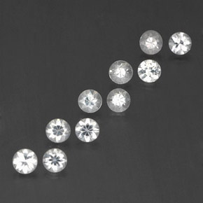1.74 ctw White Sapphire Stones, Natural Sapphire in Diamond-Cut Shape for Sale