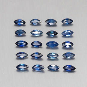 1.96 ctw Blue Sapphire Stones, Natural Sapphire in Marquise Facet Shape for Sale