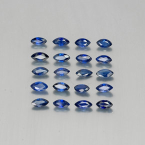 Dark Blue Sapphire Gem - 0.1ct Marquise Facet (ID: 341015)