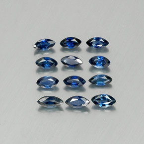 1.35 ct Blue Sapphire Stone, Natural Sapphire in Marquise Facet Shape for Sale