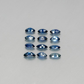 Sapphire Gemstone in 3.8 x 2.1 mm Size for Sale, Sapphire Stone in Deep Blue Color