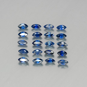 Deep Blue Sapphire Gem - 0.1ct Marquise Facet (ID: 341254)