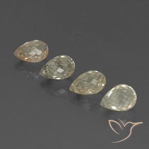 4 Stück/Set briolette-schliff mehrfarbiger Saphir aus Tansania - Größe 6,2x4,3 mm, Gewicht 3,8 ct gesamt / Durchschn. je 0,95 ct, Mohs-Härte 9 Geeignet für den täglichen Gebrauch im Schmuck, Edelstein für Donnerstag, Photo A