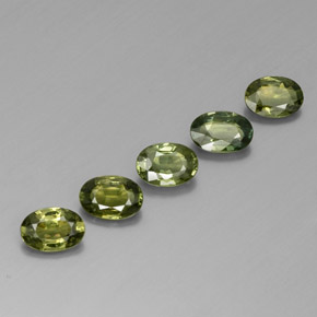 2.69 ctw Green Sapphire Stones, Natural Sapphire in Oval Facet Shape for Sale
