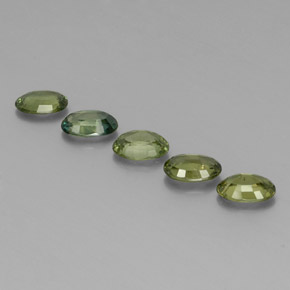 Sapphire Gemstones in 6 x 4.2 mm Size for Sale, Sapphire Stones in Forest Green Color