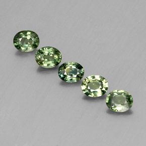 Earthy Green Sapphire Gem - 0.5ct Oval Facet (ID: 342809)