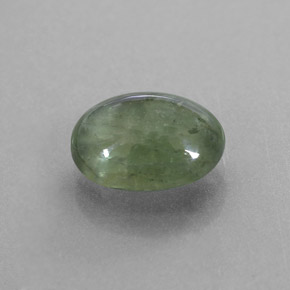 2.43 ct Green Sapphire Stone, Natural Sapphire in Oval Cabochon Shape for Sale