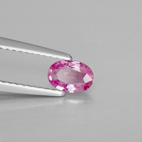 0.46 ct Pink Sapphire Stone, Natural Sapphire in Oval Facet Shape for Sale