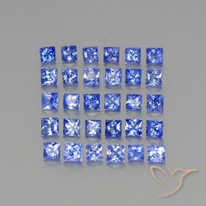 2.74 ctw Blue Sapphire Stones, Natural Sapphire in Princess-Cut Shape for Sale