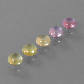 1.71 ctw Multicolor Sapphire Stones, Natural Sapphire in Round Cabochon Shape for Sale