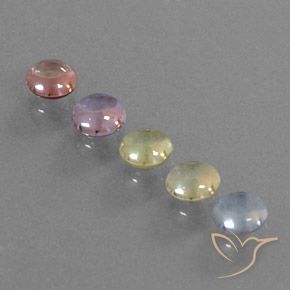 Multicolor Sapphire Gem - 0.5ct Round Cabochon (ID: 344653)