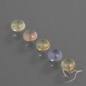 Multicolor Sapphire Gem - 0.5ct Round Cabochon (ID: 344655)