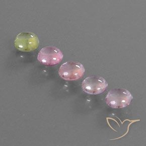 Multicolor Sapphire Gem - 0.5ct Round Cabochon (ID: 344675)