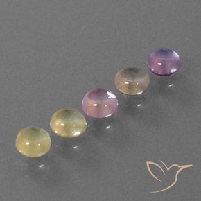 Multicolor Sapphire Gem - 0.6ct Round Cabochon (ID: 344678)