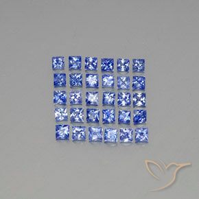 4.09 ct Loose Blue Sapphire, 2.8 x 2.7 mm Princess Cut From Sri Lanka, Photo A