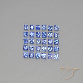 2.42 ct Loose Blue Sapphire, 2.4 x 2.4 mm Princess Cut From Sri Lanka, Photo A