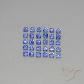 Sapphire Gemstones in 2.4 x 2.4 mm Size for Sale, Sapphire Stones in Pastel Blue Color