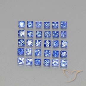 2.69 ctw Blue Sapphire Stones, Natural Sapphire in Princess-Cut Shape for Sale