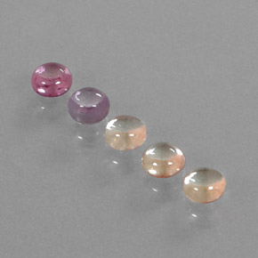 Multicolor Sapphire Gem - 0.4ct Round Cabochon (ID: 344710)