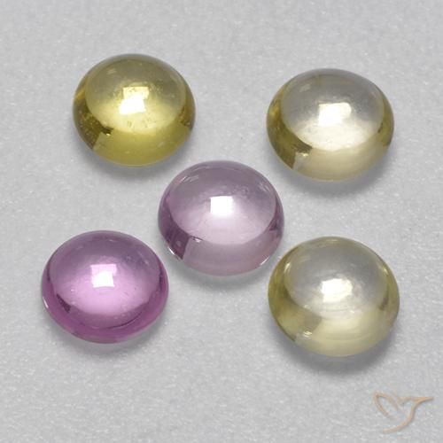 Multicolor Sapphire Gem - 0.4ct Round Cabochon (ID: 344711)