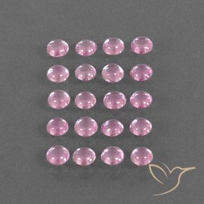 3.19 ctw Pink Sapphire Stones, Natural Sapphire in Round Cabochon Shape for Sale
