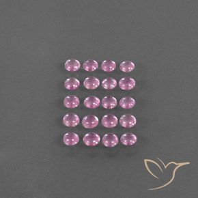 3.03 ctw Pink Sapphire Gemstones, Sapphire Gems in Round Cabochon Shape for Sale.