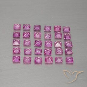 Sapphire Gemstones in 2.4 x 2.4 mm Size for Sale, Sapphire Stones in Purple Pink Color