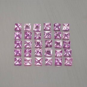 3.40 ct Pink Sapphire Gemstone, Sapphire Gem in Princess-Cut Shape for Sale.