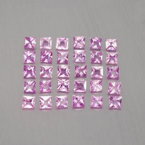 Medium Pink Sapphire Gem - 0.1ct Princess-Cut (ID: 345136)