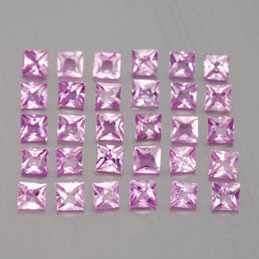 2.34 ctw Pink Sapphire Stones, Natural Sapphire in Princess-Cut Shape for Sale