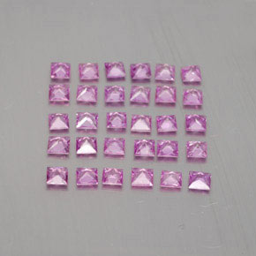 Sapphire Gemstones in 2.5 x 2.4 mm Size for Sale, Sapphire Stones in Medium Pink Color