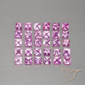Rosado claro Zafiro Gema - 0.1ct Corte Princesa (ID: 345138)