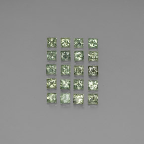 Verde bosque claro Zafiro Gema - 0.2ct Corte Princesa (ID: 345156)