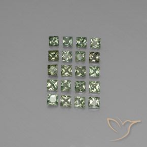 Light Forest Green Saphir Edelstein - 0.2ct Prinzess-Schliff (ID: 345161)