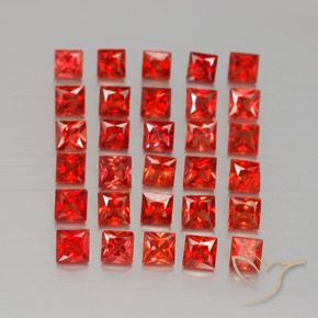 2.91 ctw Red Sapphire Stones, Natural Sapphire in Princess-Cut Shape for Sale