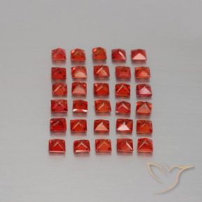 Sapphire Gemstones in 2.6 x 2.6 mm Size for Sale, Sapphire Stones in Fire Red Color