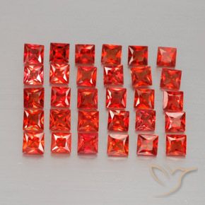 2.75 ctw Red Sapphire Stones, Natural Sapphire in Princess-Cut Shape for Sale