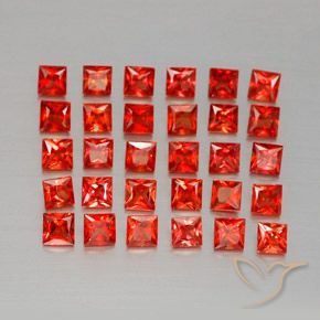 2.75 ctw Red Sapphire Stones, Natural Sapphire in Princess-Cut Shape for Sale