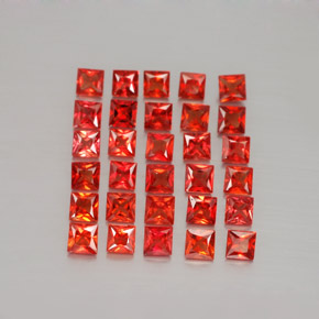 2.62 ct Orange Sapphire Gemstone, Sapphire Gem in Princess-Cut Shape for Sale.