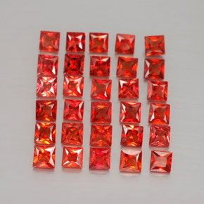 2.62 ct Orange Sapphire Stone, Natural Sapphire in Princess-Cut Shape for Sale