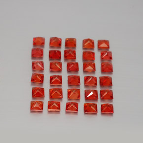 Sapphire Gemstone in 2.4 x 2.3 mm Size for Sale, Sapphire Stone in Red Orange Color
