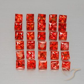 3.36 ctw Red Sapphire Stones, Natural Sapphire in Princess-Cut Shape for Sale
