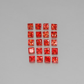 Medium Red Sapphire Gem - 0.1ct Princess-Cut (ID: 345400)